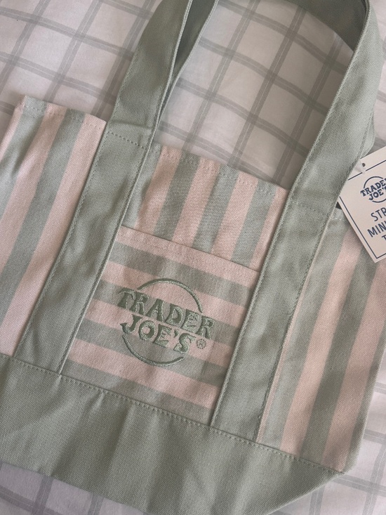 Trader Joe'S Handbags - 🆕💚 Trader Joes Striped Mini Tote Pastel Green